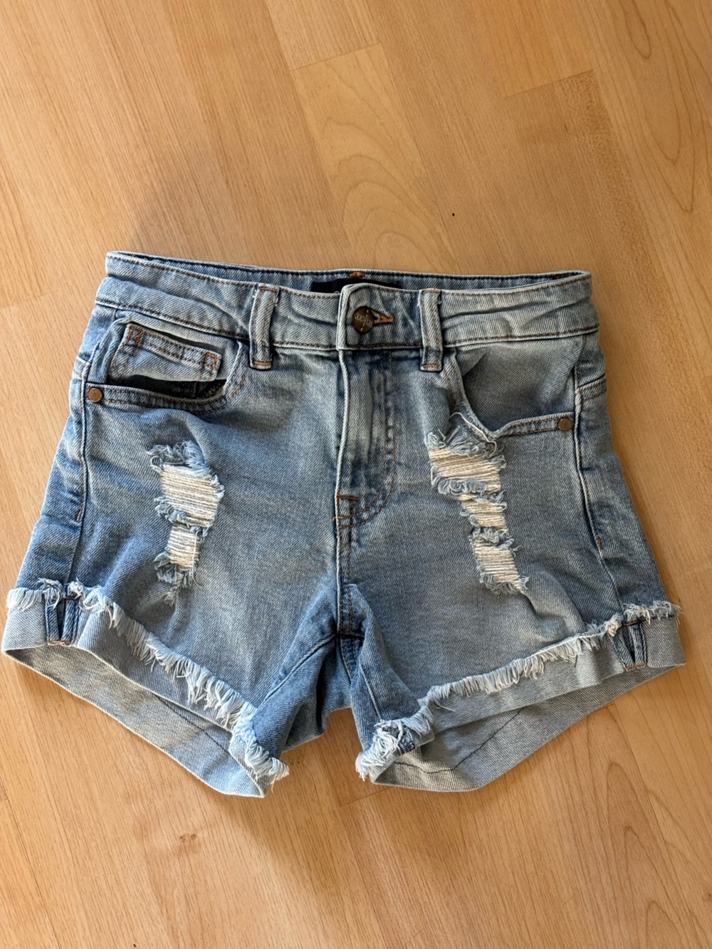 Kendall & Kylie Light Blue Distressed Denim Shorts Womens 1/25